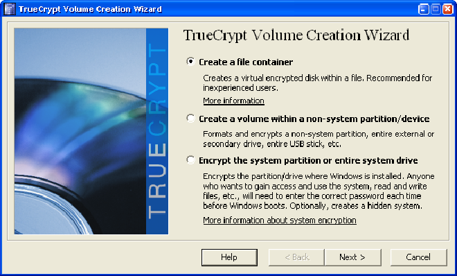 TrueCrypt Create Virtual Disk