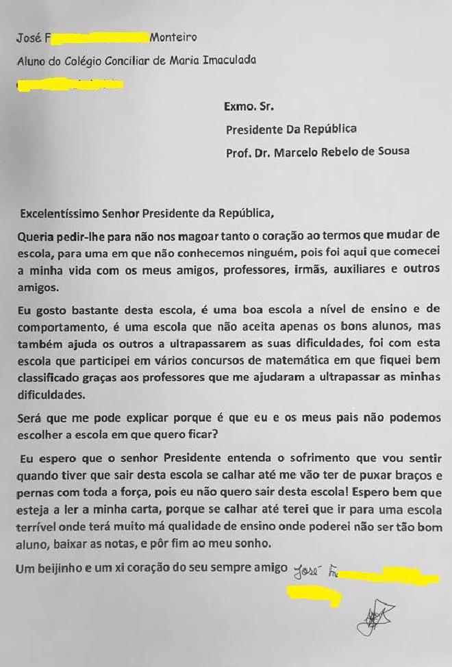 Aluno do Colégio Conciliar de Maria Imaculada
