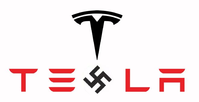 Logo da Tesla com o símbolo nazi